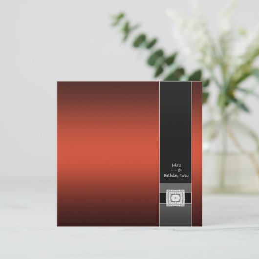 Moderne Huidige Rode Feestsjabloon Kaart (Staand voorkant)