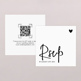 Moderne Huidige Trouw-QR-code Online RSVP Notitiekaartje