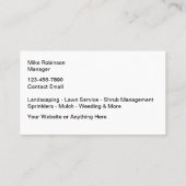 Moderne Huis Landscaping Visitekaartjes (Achterkant)