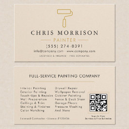 Moderne Huis Schilder Contractor QR Code Visitekaartje