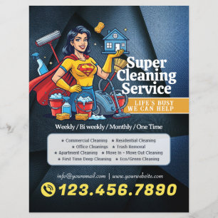 Moderne Huis Schoonmaak Dienst Huishoudelijke Dien Flyer
