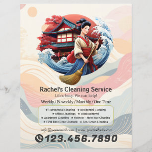 Moderne Huis Schoonmaak Dienst Huishoudelijke Hulp Flyer