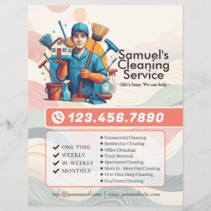 Moderne Huis Schoonmaak Dienst Huishoudelijke Hulp Flyer