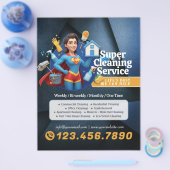 Moderne Huis Schoonmaak Dienst Huishoudelijke Hulp Flyer (Enkel)