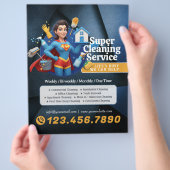 Moderne Huis Schoonmaak Dienst Huishoudelijke Hulp Flyer (Hand)