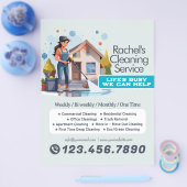 Moderne Huis Schoonmaak Dienst Huishoudelijke Hulp Flyer (Enkel)