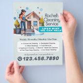 Moderne Huis Schoonmaak Dienst Huishoudelijke Hulp Flyer (Hand)