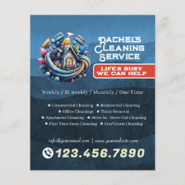 Moderne Huis Schoonmaak Dienst Huishoudelijke Hulp Flyer