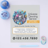 Moderne Huis Schoonmaak Dienst Huishoudelijke Hulp Flyer (Enkel)