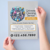 Moderne Huis Schoonmaak Dienst Huishoudelijke Hulp Flyer (Hand)