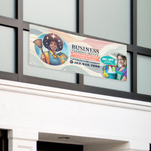 Moderne Huis Schoonmaak Dienst Huishoudelijke Hulp Spandoek