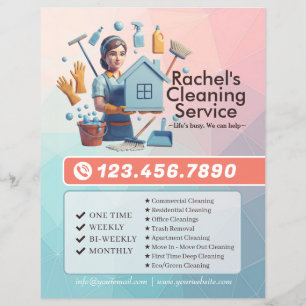 Moderne Huis Schoonmaak Dienst Huishouding Flyer