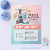 Moderne Huis Schoonmaak Dienst Huishouding Flyer (Enkel)