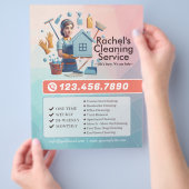 Moderne Huis Schoonmaak Dienst Huishouding Flyer (Hand)