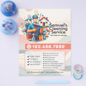 Moderne Huis Schoonmaak Dienst Huishouding Flyer (Enkel)
