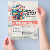 Moderne Huis Schoonmaak Dienst Huishouding Flyer (Hand)
