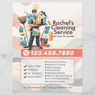 Moderne Huis Schoonmaak Dienst Huishouding Flyer