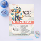 Moderne Huis Schoonmaak Dienst Huishouding Flyer (Enkel)