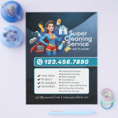 Moderne Huis Schoonmaak Dienst Huishouding Flyer (Enkel)