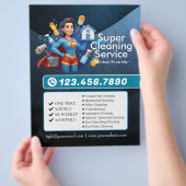 Moderne Huis Schoonmaak Dienst Huishouding Flyer (Hand)