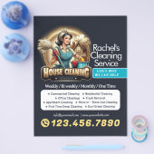 Moderne Huis Schoonmaak Dienst Huishouding Flyer (Enkel)