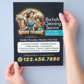 Moderne Huis Schoonmaak Dienst Huishouding Flyer (Hand)