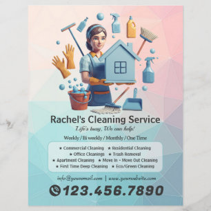Moderne Huis Schoonmaak Dienst Huishouding Flyer