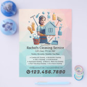 Moderne Huis Schoonmaak Dienst Huishouding Flyer (Enkel)