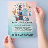 Moderne Huis Schoonmaak Dienst Huishouding Flyer (Hand)