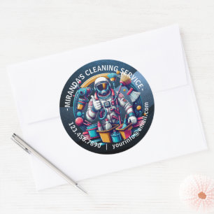 Moderne Huis Schoonmaak Dienst Huishouding Ronde Sticker