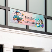 Moderne Huis Schoonmaak Dienst Huishouding Spandoek (Buitenkant Gebouw)
