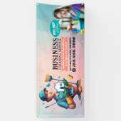 Moderne Huis Schoonmaak Dienst Huishouding Spandoek (Verticaal)