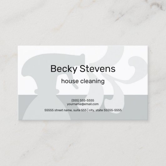 Moderne Huis Schoonmaak Eenvoudige Grijze Spray Fl Visitekaartje (Voorkant)