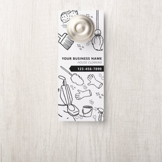 Moderne Huis Schoonmaak Huishoudelijke Janitorial Deurhanger (Op knop)