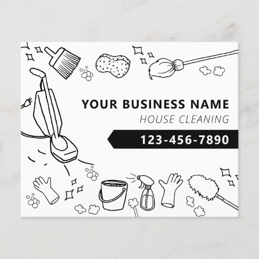 Moderne Huis Schoonmaak Huishoudelijke Janitorial Flyer (Voorkant)