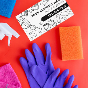 Moderne Huis Schoonmaak Huishoudelijke Janitorial Visitekaartje