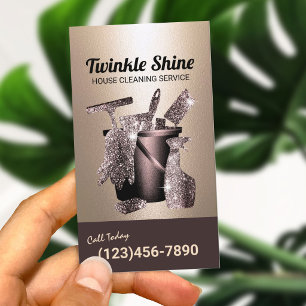 Moderne Huis Schoonmaak Service Huishouding Visitekaartje