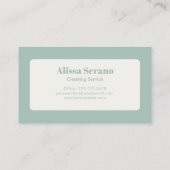 Moderne Huis Schoonmaak Service Stoffig Groen Maid Visitekaartje (Achterkant)