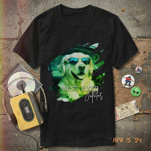moderne huisdier foto retro zonnebril en naam t-shirt