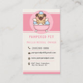 Moderne huisdier Grooming Pink Custom Visitekaartje (Voorkant)