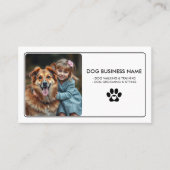 Moderne Huisdier Zittende Foto Minimalistische Paw Visitekaartje (Voorkant)