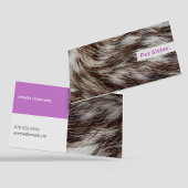 Moderne Huisdier Zittende Hond Walker Paarse Veter Visitekaartje