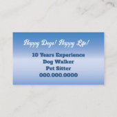 Moderne Huisdier Zittende Hond Walker Professionel Visitekaartje (Achterkant)