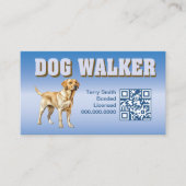 Moderne Huisdier Zittende Hond Walker Professionel Visitekaartje (Voorkant)