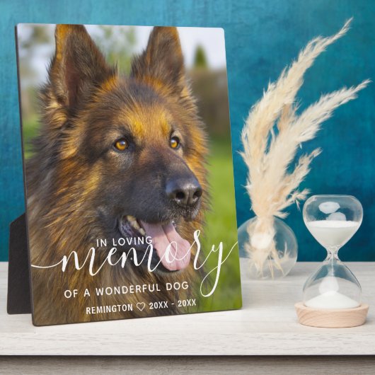 Moderne huisdierherdenking Gepersonaliseerd In lie Fotoplaat (Zijkant)