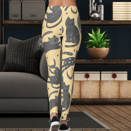 Moderne Huisdierliefhebber Beige En Grijs Kitten K Leggings