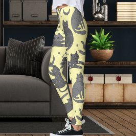 Moderne Huisdierliefhebber Crème En Grijs Kittenka Leggings