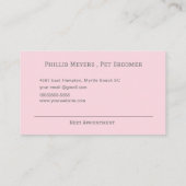 Moderne huisdierverzorger volgende afspraak visitekaartje (Achterkant)