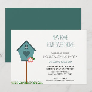 Moderne huiselijke housewarmingparty kaart