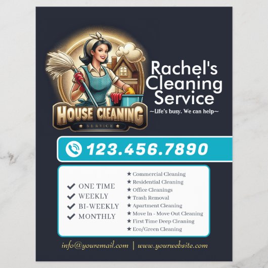 Moderne huishoudelijke schoonmaakdienst Huishoudel Flyer (Voorkant)